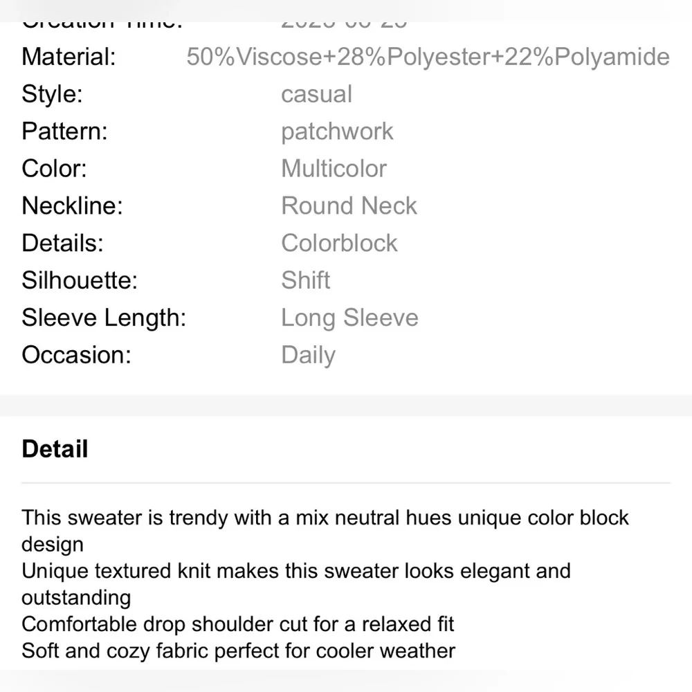 Cozy Sweater, Color Block, Cable Knit Texture, White/Tan/Gray, M L XL 2X - Picture 15 of 16